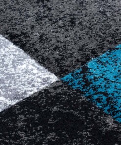 Alfombra moderna de cuadros Hawaii - Turquesa