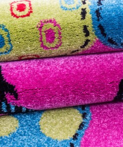 Alfombra para niños Mariposa y Pajarito - Violeta - close up materiaal, thumbnail