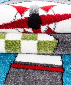 Alfombra infantil Piratas - Azul/Verde - close up materiaal, thumbnail Alfombra infantil Piratas - Azul/Verde - close up materiaal, thumbnail