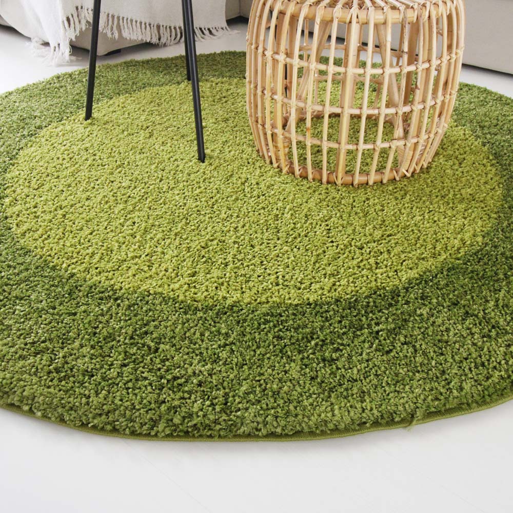 Alfombra redonda de pelo largo con ribete Shaggy Trend - Verde - sfeer Alfombra redonda de pelo largo con ribete Shaggy Trend - Verde - sfeer