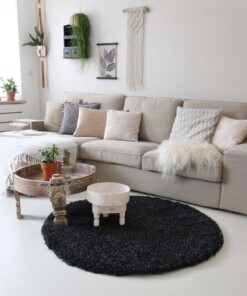 Alfombra pelo largo redonda - Shaggy Royal antracita - sfeer, thumbnail Alfombra pelo largo redonda - Shaggy Royal antracita - sfeer, thumbnail