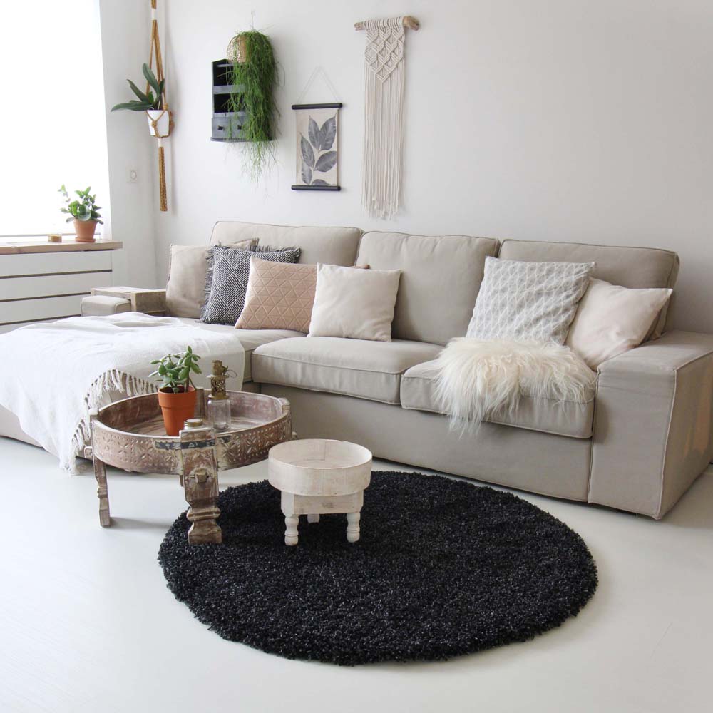 Alfombra pelo largo redonda - Shaggy Royal antracita - sfeer Alfombra pelo largo redonda - Shaggy Royal antracita - sfeer