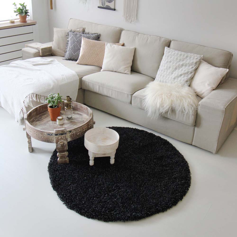 Alfombra pelo largo redonda - Shaggy Royal antracita - sfeer Alfombra pelo largo redonda - Shaggy Royal antracita - sfeer