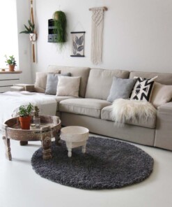 Alfombra pelo largo redonda - Shaggy Royal gris - sfeer, thumbnail