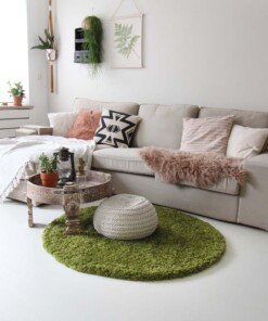 Alfombra pelo largo redonda - Shaggy Royal verde - sfeer, thumbnail Alfombra pelo largo redonda - Shaggy Royal verde - sfeer, thumbnail