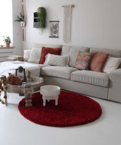 Alfombra pelo largo redonda - Shaggy Royal rojo - sfeer, thumbnail Alfombra pelo largo redonda - Shaggy Royal rojo - sfeer, thumbnail