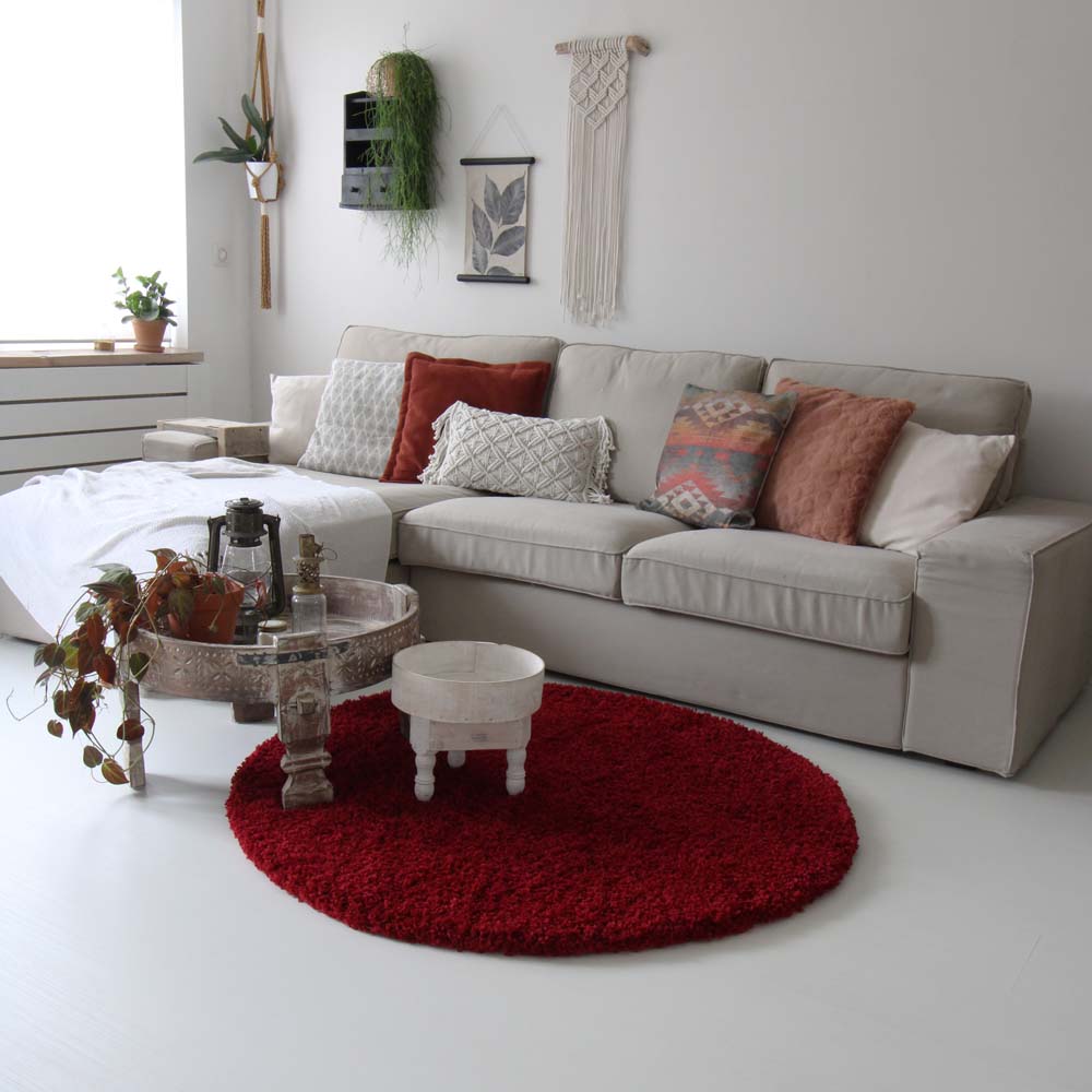 Alfombra pelo largo redonda - Shaggy Royal rojo - sfeer Alfombra pelo largo redonda - Shaggy Royal rojo - sfeer
