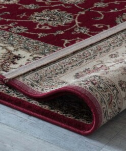 Alfombra oriental Royalty - Roja/Crema - close up vouw