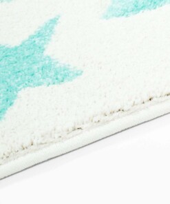 Alfombra infantil estrellas - Stella crema/azul menta - close up zijkant, thumbnail