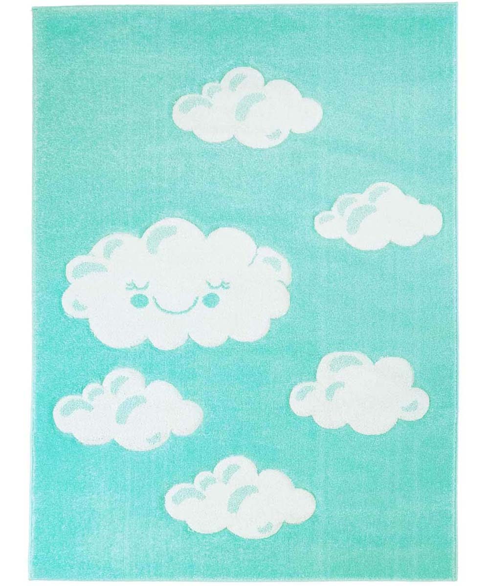 Alfombra infantil nube - Cloud azul menta - overzicht boven Alfombra infantil nube - Cloud azul menta - overzicht boven