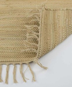 Alfombra kilim pasillo​ - Bomull beige - close up vouw, thumbnail