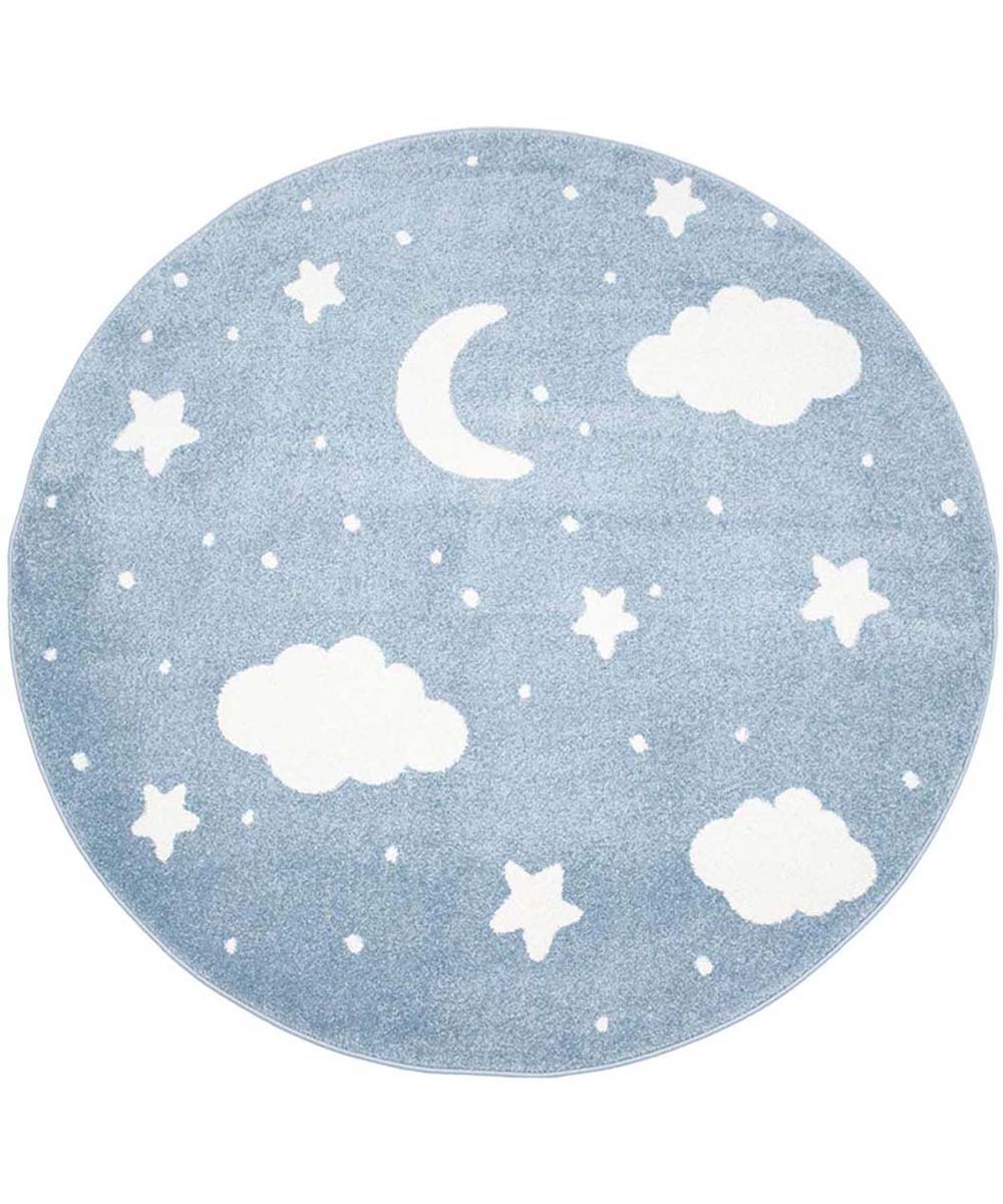Alfombra infantil nube - Luna azul/crema - overzicht boven Alfombra infantil nube - Luna azul/crema - overzicht boven