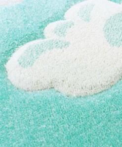 Alfombra infantil nube - Cloud azul menta - close up materiaal, thumbnail Alfombra infantil nube - Cloud azul menta - close up materiaal, thumbnail