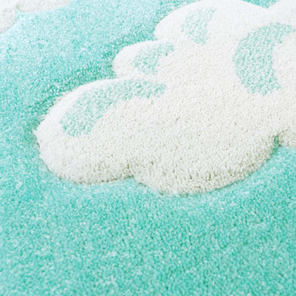 Alfombra infantil nube - Cloud azul menta - close up materiaal Alfombra infantil nube - Cloud azul menta - close up materiaal