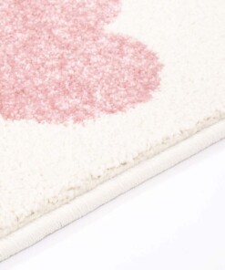 Alfombra infantil corazones - Amie crema/rosa - close up zijkant, thumbnail