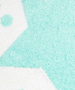 Alfombra infantil estrellas - Stella crema/azul menta - close up materiaal, thumbnail
