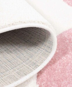Alfombra infantil corazones redonda - Amie crema/rosa - close up vouw, thumbnail
