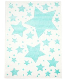 Alfombra infantil estrellas - Stella crema/azul menta - overzicht boven, thumbnail