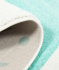 Alfombra redonda infantil estrellas - Stella crema/azul menta - close up rol, thumbnail