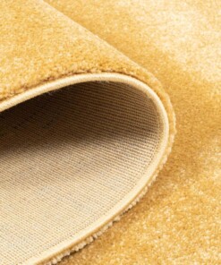 Alfombra redonda de terciopelo Gala - Amarilla - close up vouw, thumbnail