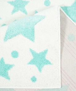 Alfombra infantil estrellas - Stella crema/azul menta - close up vouw, thumbnail