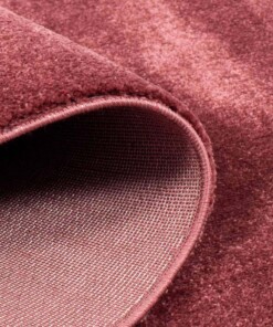 Alfombra redonda de terciopelo Gala - Roja - close up vouw, thumbnail