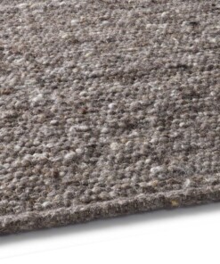 Alfombra de pasillo de lana tejida a mano Oslo - Gris - close up zijkant, thumbnail Alfombra de pasillo de lana tejida a mano Oslo - Gris - close up zijkant, thumbnail