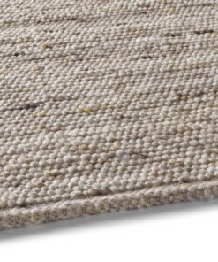 Alfombra de pasillo de lana tejida a mano Oslo - Beige/Crema - close up zijkant, thumbnail Alfombra de pasillo de lana tejida a mano Oslo - Beige/Crema - close up zijkant, thumbnail