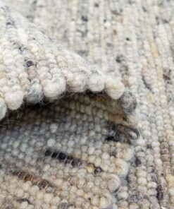 Alfombra de lana tejida a mano Ylva - Gris - close up vouw, thumbnail