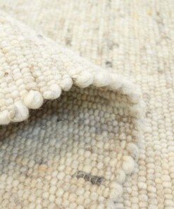 Alfombra de lana tejida a mano Ylva - Beige - close up vouw, thumbnail