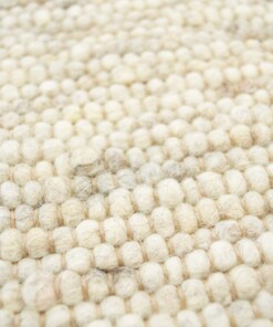 Alfombra de lana tejida a mano Ylva - Beige - close up materiaal, thumbnail