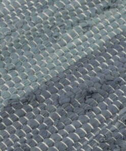 Alfombra kilim pasillo​ - Bomull azul/blanco - close up materiaal, thumbnail