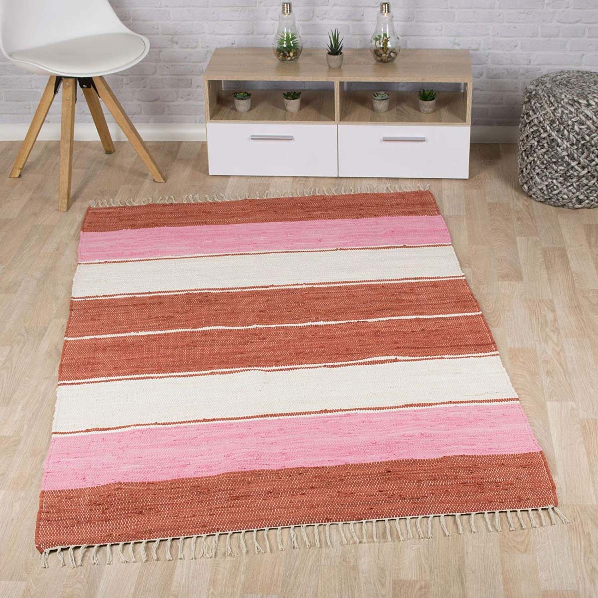 Alfombra kilim pasillo - Bomull rojo/blanco - sfeer Alfombra kilim pasillo - Bomull rojo/blanco - sfeer