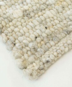 Alfombra de lana tejida a mano Veve - Beige/Gris - close up hoek, thumbnail Alfombra de lana tejida a mano Veve - Beige/Gris - close up hoek, thumbnail