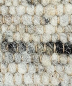 Alfombra de lana tejida a mano Veve - Gris/Crema - close up materiaal, thumbnail Alfombra de lana tejida a mano Veve - Gris/Crema - close up materiaal, thumbnail