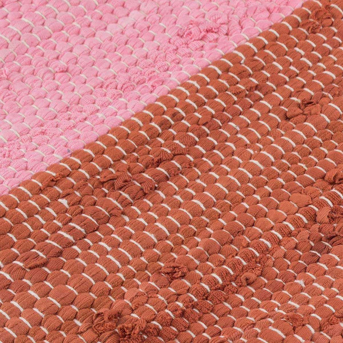 Alfombra kilim pasillo - Bomull rojo/blanco - close up materiaal Alfombra kilim pasillo - Bomull rojo/blanco - close up materiaal