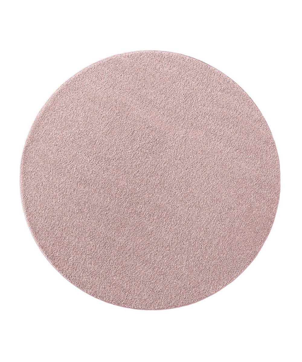 Alfombra redonda de pelo liso Qualis - Rosa - overzicht boven Alfombra redonda de pelo liso Qualis - Rosa - overzicht boven