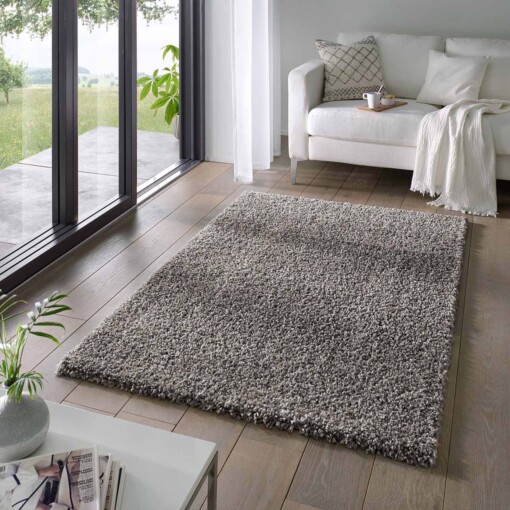 Alfombra cuadrada de pelo largo Classic - Gris - sfeer