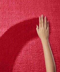 Alfombra redonda suave Loft - Roja (lavable a 30°C) - close up materiaal, thumbnail
