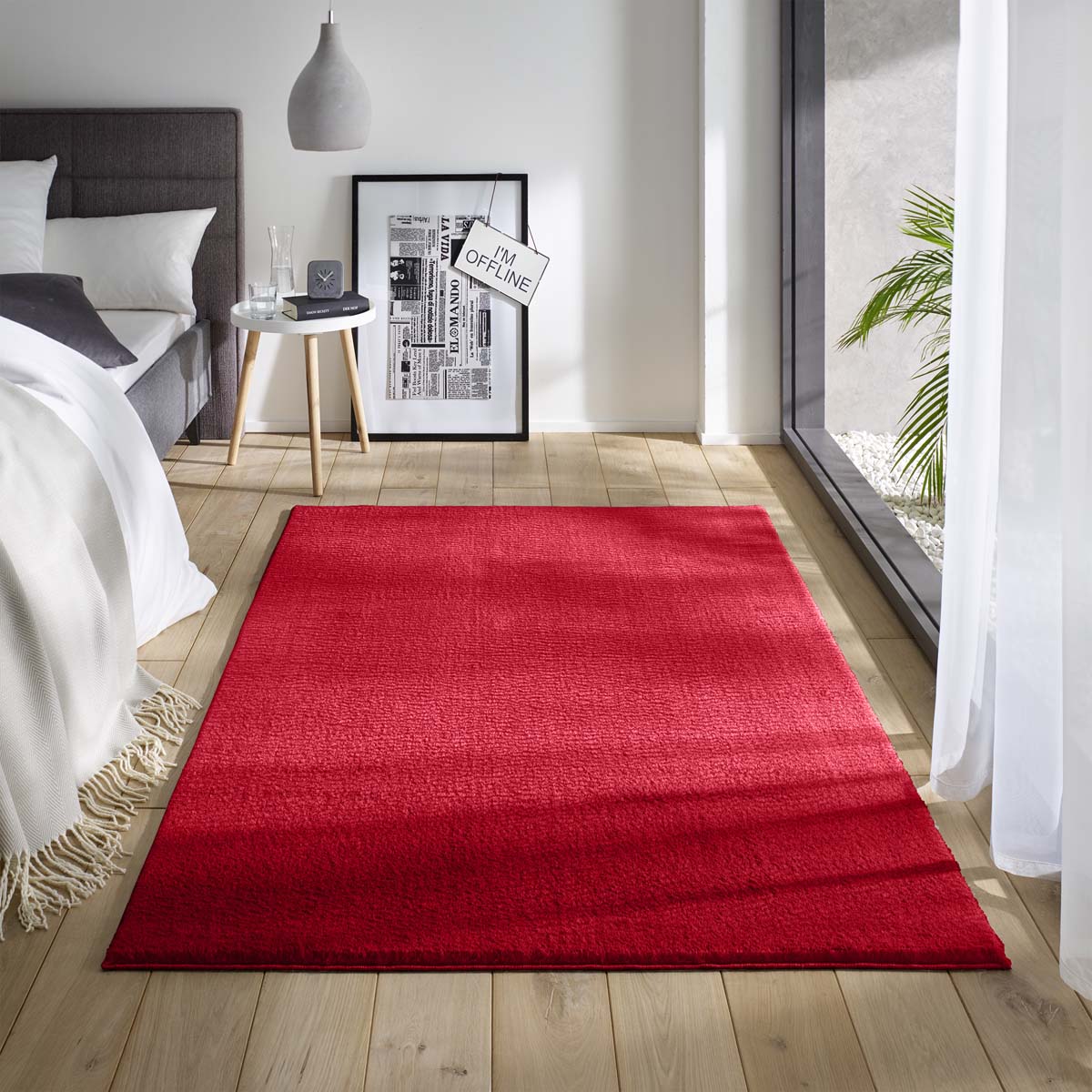 Alfombra suave Loft - Roja (lavable a 30 °C) - sfeer Alfombra suave Loft - Roja (lavable a 30 °C) - sfeer