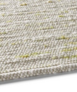 Alfombra de pasillo de lana tejida a mano Oslo - Crema/Verde - close up zijkant, thumbnail Alfombra de pasillo de lana tejida a mano Oslo - Crema/Verde - close up zijkant, thumbnail