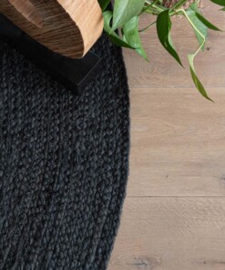 Alfombra redonda de yute Pure - Negra [edición especial]