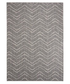 Alfombra de exterior en zigzag Summer - Azul/Gris - overzicht boven, thumbnail Alfombra de exterior en zigzag Summer - Azul/Gris - overzicht boven, thumbnail