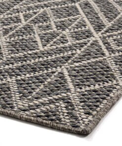 Alfombra de pasillo de exterior Jupiter - Gris/Crema - close up hoek, thumbnail