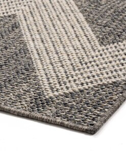 Alfombra de exterior en zigzag Sunny - Gris - close up hoek, thumbnail