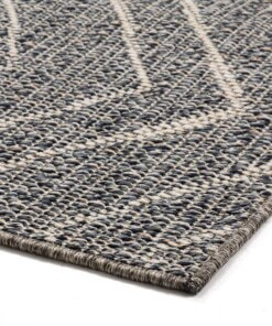 Alfombra de exterior en zigzag Summer - Azul/Gris - close up hoek, thumbnail Alfombra de exterior en zigzag Summer - Azul/Gris - close up hoek, thumbnail