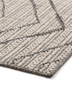 Alfombra de exterior en zigzag Summer - Crema/Gris - close up hoek, thumbnail Alfombra de exterior en zigzag Summer - Crema/Gris - close up hoek, thumbnail