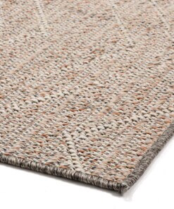 Alfombra de pasillo de exterior en zigzag Summer - Rosa Antiguo/Crema - close up hoek, thumbnail