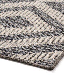 Alfombra de exterior Raute Kjeld - Azul/Crema - close up hoek, thumbnail