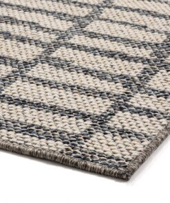 Alfombra de exterior efeto piedra - Azul Oscuro/Crema - close up hoek, thumbnail